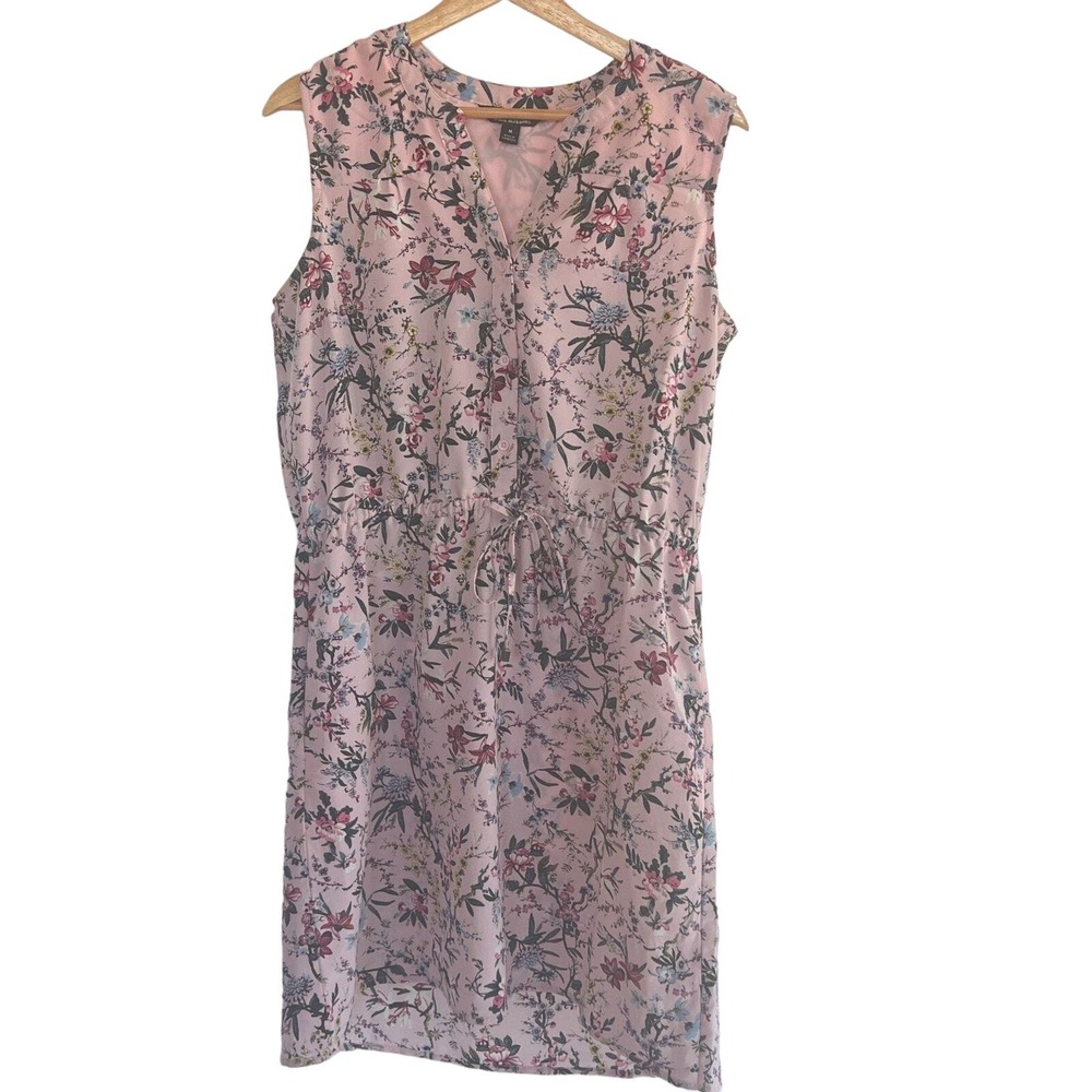ORIGINAL Nicole Miller Floral Sleeveless Shift Mini Dress SZ M Pink Vneck Spring